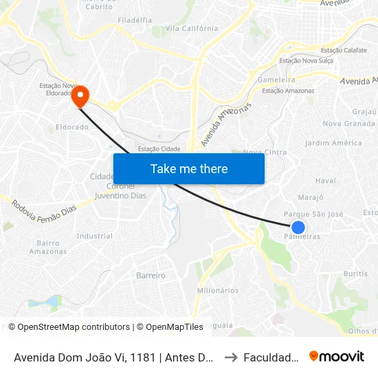 Avenida Dom João Vi, 1181 | Antes Da Praça Do Palmeiras to Faculdade Senac map