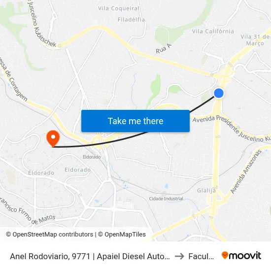 Anel Rodoviario, 9771 | Apaiel Diesel Auto Peças (Acesso A Arena Mrv Pela Rua Emerenciana) to Faculdade Senac map