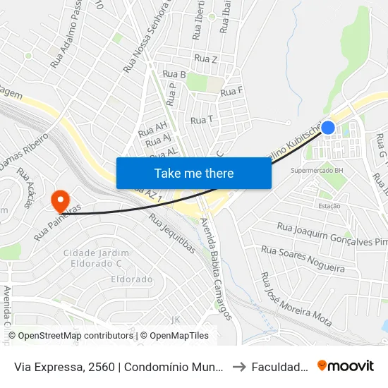 Via Expressa, 2560 | Condomínio Mundi Oposto A Arena Mrv to Faculdade Senac map