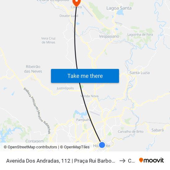 Avenida Dos Andradas, 112 | Praça Rui Barbosa Depois Da Guaicurus Oposto A Praça Da Estação to Confins map