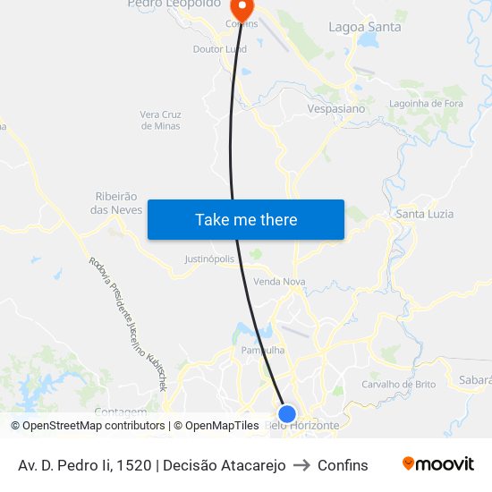 Av. D. Pedro Ii, 1520 | Decisão Atacarejo to Confins map