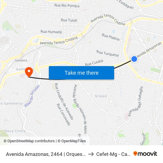 Avenida Amazonas, 2464 | Orquestra Filarmônica 1 to Cefet-Mg - Campus VI map