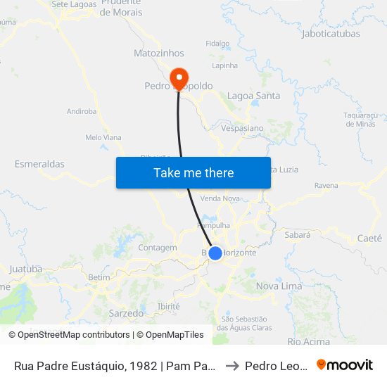 Rua Padre Eustáquio, 1982 | Pam Padre Eustáquio to Pedro Leopoldo map