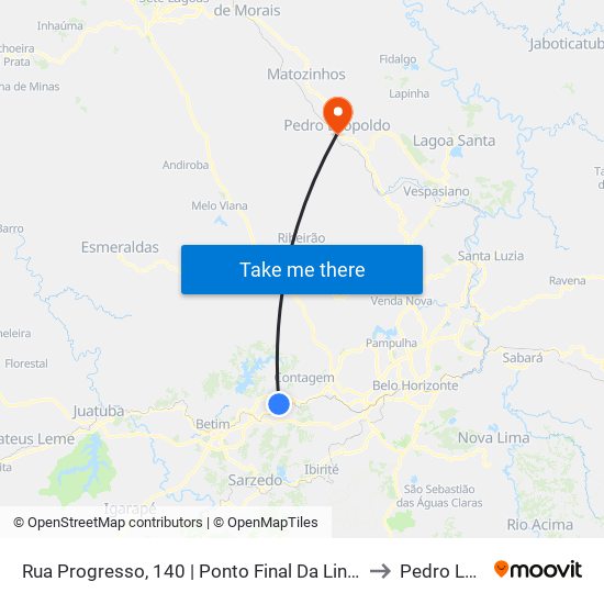 Rua Progresso, 140 | Ponto Final Da Linha 7470 No São Caetano to Pedro Leopoldo map