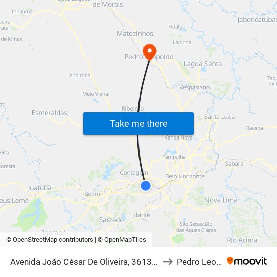 Avenida João César De Oliveira, 3613 | Lindolar Baby to Pedro Leopoldo map
