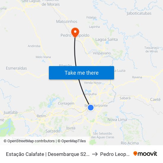 Estação Calafate | Desembarque S22 & 205 to Pedro Leopoldo map