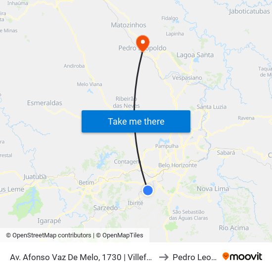 Av. Afonso Vaz De Melo, 1730 | Villefort Atacadista to Pedro Leopoldo map