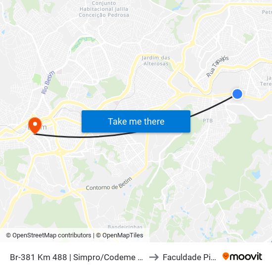 Br-381 Km 488 | Simpro/Codeme Atrás Da Teksid to Faculdade Pitágoras map