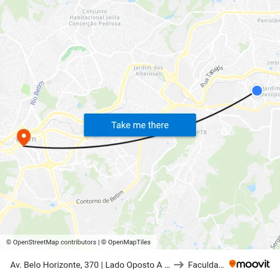 Av. Belo Horizonte, 370 | Lado Oposto A Escola E. Professora Lourdes Bernadete Da Silva to Faculdade Pitágoras map