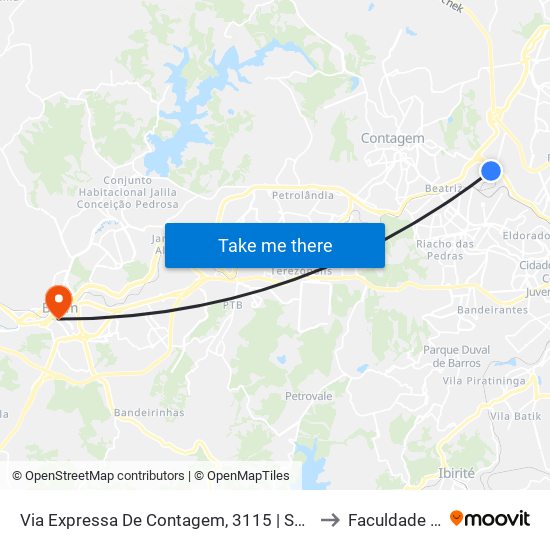 Via Expressa De Contagem, 3115 | Sew Brasil (Depois Do Apoio) to Faculdade Pitágoras map