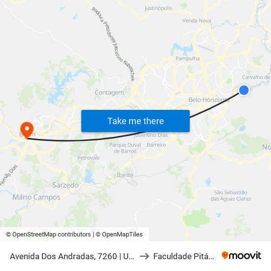 Avenida Dos Andradas, 7260 | Upa Leste to Faculdade Pitágoras map