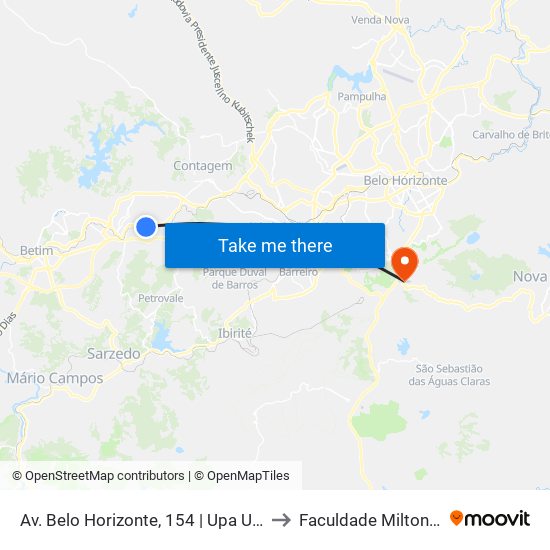 Av. Belo Horizonte, 154 | Upa Uai Teresópolis to Faculdade Milton Campos map