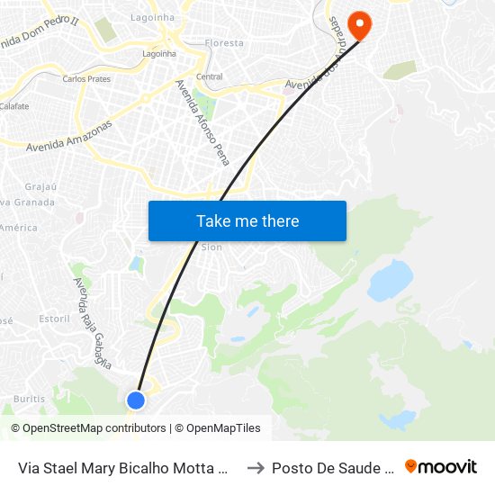 Via Stael Mary Bicalho Motta Magalhães, 500 to Posto De Saude Pompeia map