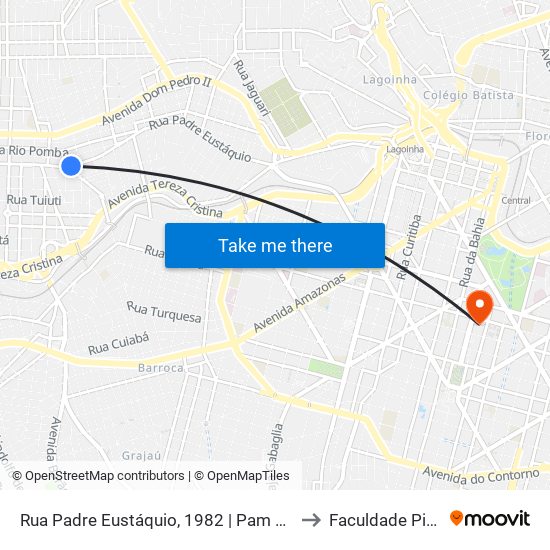 Rua Padre Eustáquio, 1982 | Pam Padre Eustáquio to Faculdade Pitágoras map