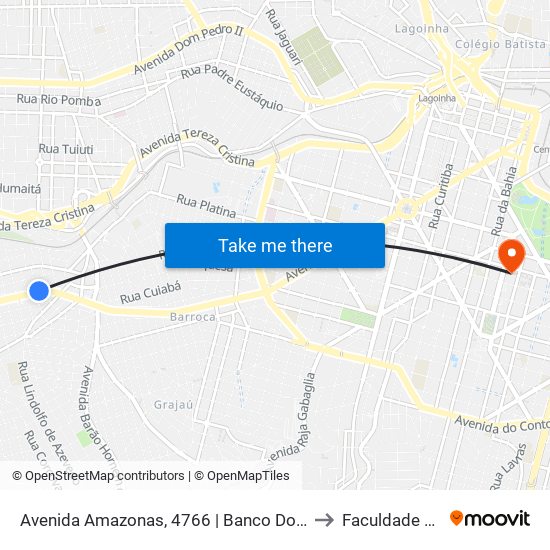 Avenida Amazonas, 4766 | Banco Do Brasil/Drogaria Araújo to Faculdade Pitágoras map