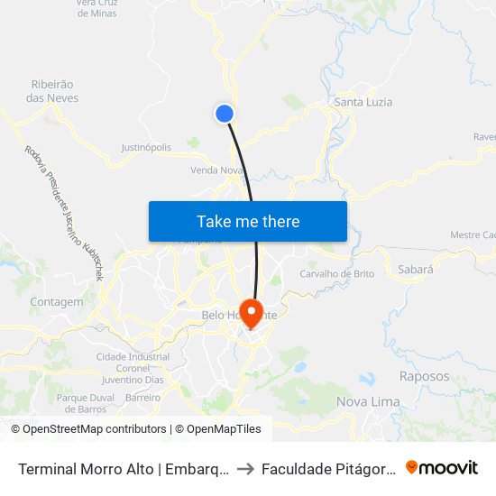 Terminal Morro Alto | Embarque to Faculdade Pitágoras map