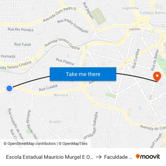 Escola Estadual Maurício Murgel E Oposto Ao Cefet Campus I to Faculdade Pitágoras map