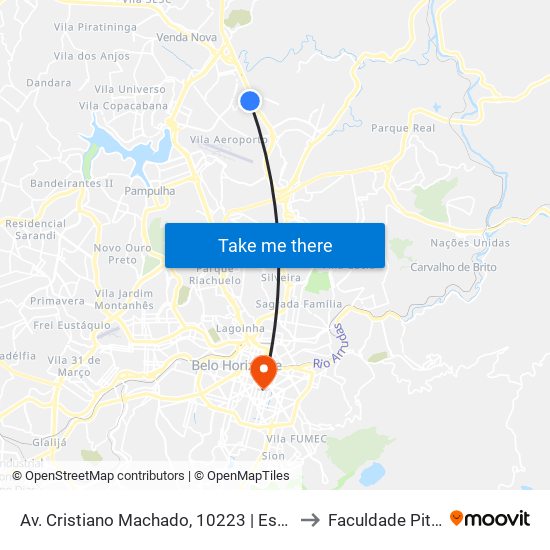 Av. Cristiano Machado, 10223 | Estação Floramar to Faculdade Pitágoras map