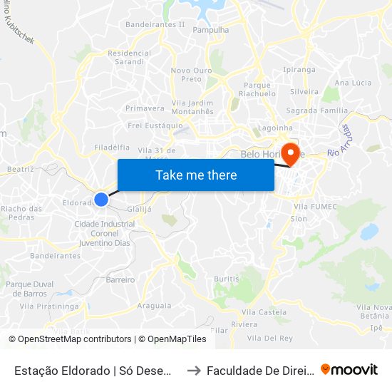 Estação Eldorado | Só Desembarque (Linhas Encerrando Viagem) to Faculdade De Direito E Ciências Do Estado map