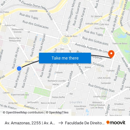 Av. Amazonas, 2255 | Av. Amazonas Com Juiz De Fora 4 to Faculdade De Direito E Ciências Do Estado map