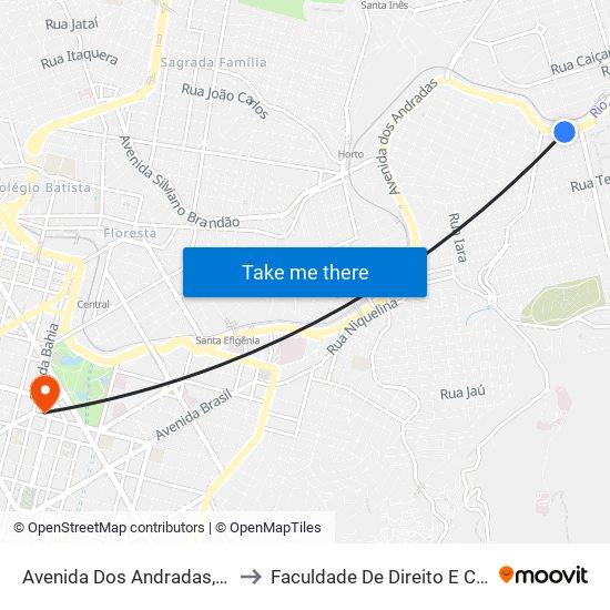 Avenida Dos Andradas, 7260 | Upa Leste to Faculdade De Direito E Ciências Do Estado map