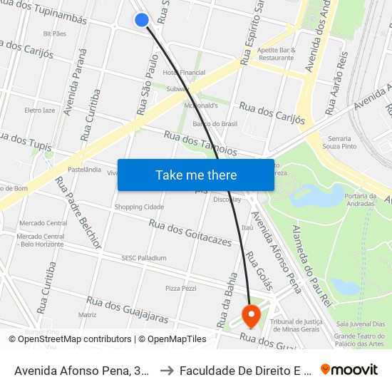 Avenida Afonso Pena, 388 | Edificío Teodoro to Faculdade De Direito E Ciências Do Estado map