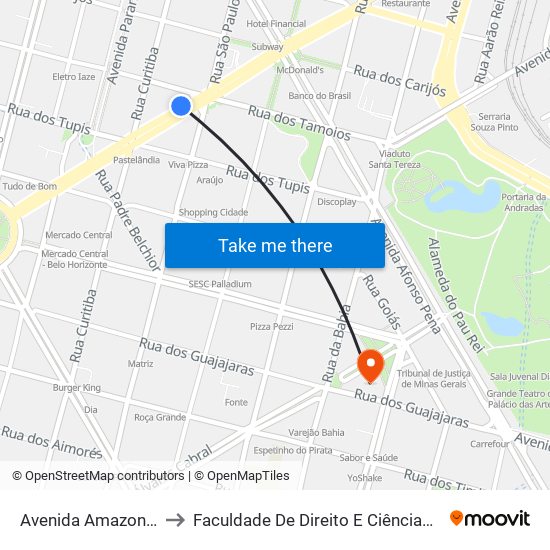 Avenida Amazonas 686 to Faculdade De Direito E Ciências Do Estado map