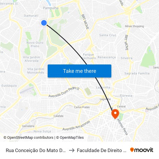 Rua Conceição Do Mato Dentro, 258 | Bem Ortifruti to Faculdade De Direito E Ciências Do Estado map