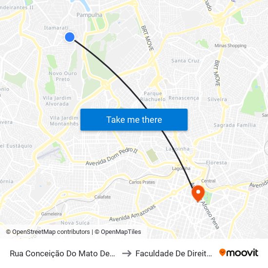 Rua Conceição Do Mato Dentro, 533 | Depósito Mineirinho to Faculdade De Direito E Ciências Do Estado map