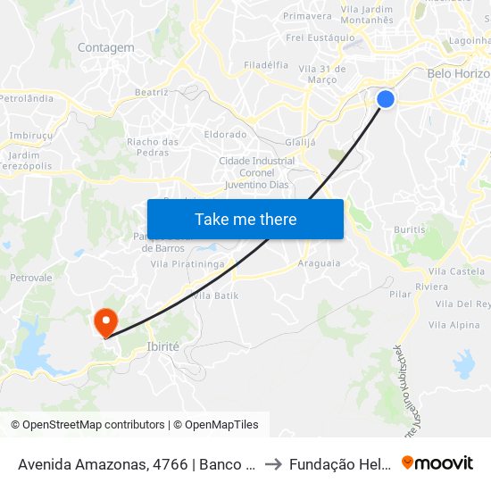 Avenida Amazonas, 4766 | Banco Do Brasil/Drogaria Araújo to Fundação Helena Antipoff map