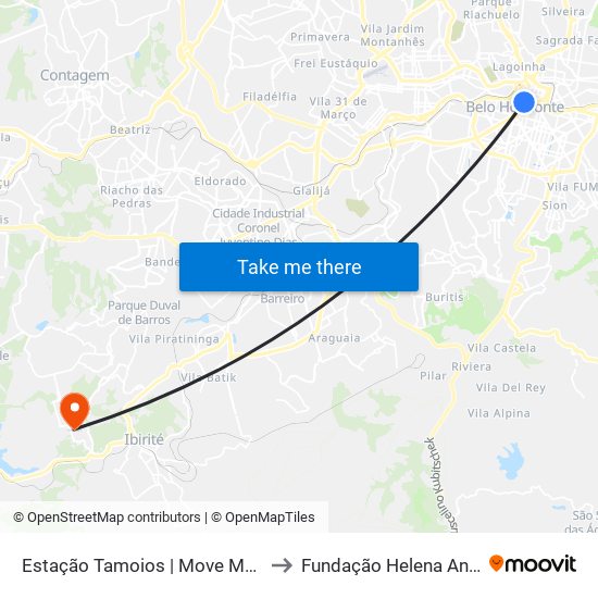 Estação Tamoios | Move Municipal to Fundação Helena Antipoff map
