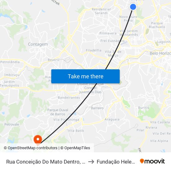 Rua Conceição Do Mato Dentro, 258 | Bem Ortifruti to Fundação Helena Antipoff map