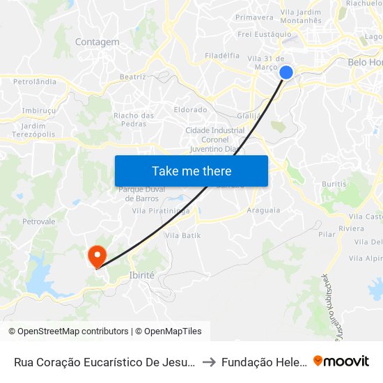 Rua Coração Eucarístico De Jesus, 405 | Coreu Burguer to Fundação Helena Antipoff map