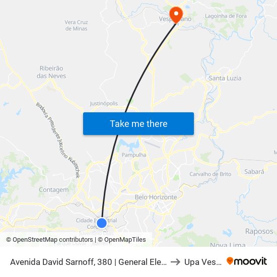 Avenida David Sarnoff, 380 | General Electric Sentido Itaú Shopping to Upa Vespasiano map