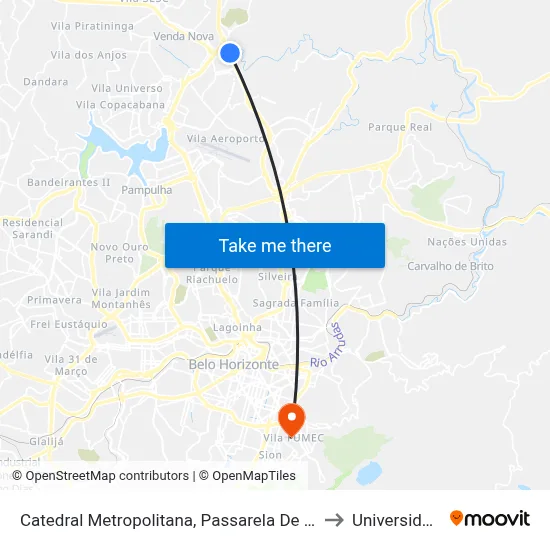 Catedral Metropolitana, Passarela De Acesso Ao Shopping Estação to Universidade Fumec map