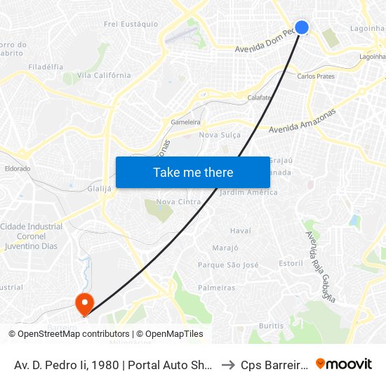 Av. D. Pedro Ii, 1980 | Portal Auto Shopping Com Drogaria Araújo to Cps Barreiro - Unimed map