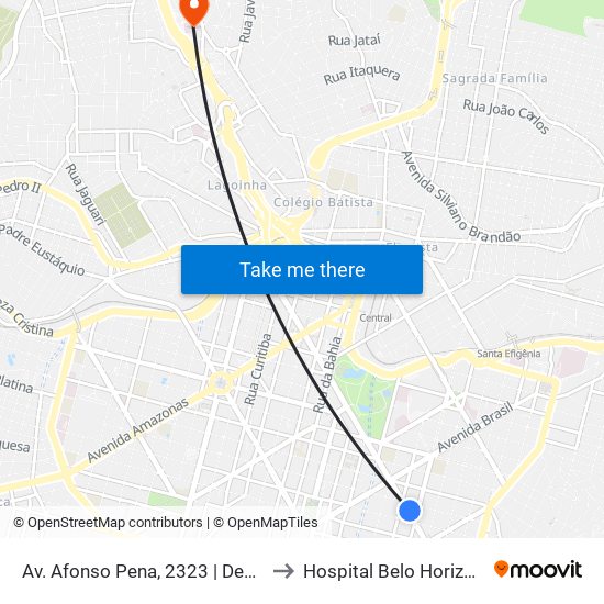 Av. Afonso Pena, 2323 | Deoesp to Hospital Belo Horizonte map