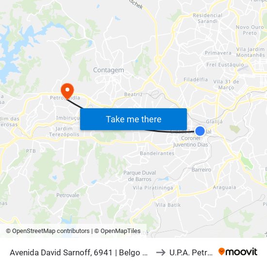 Avenida David Sarnoff, 6941 | Belgo 2 Sentido Rotatória to U.P.A. Petrolândia map