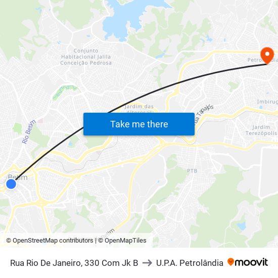 Rua Rio De Janeiro, 330 Com Jk B to U.P.A. Petrolândia map
