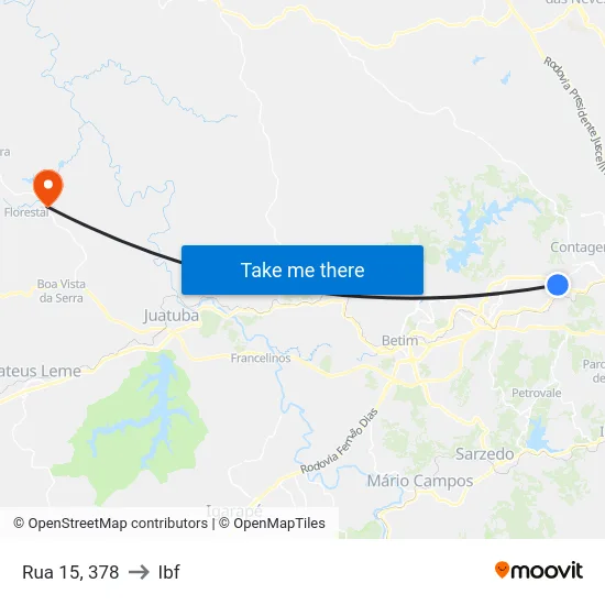 Rua 15, 378 to Ibf map