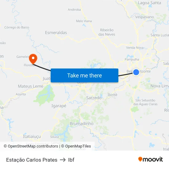 Estação Carlos Prates to Ibf map