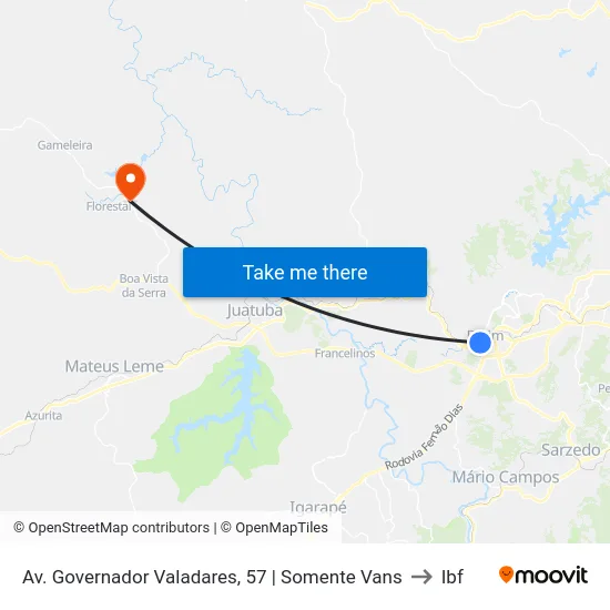 Av. Governador Valadares, 57 | Somente Vans to Ibf map