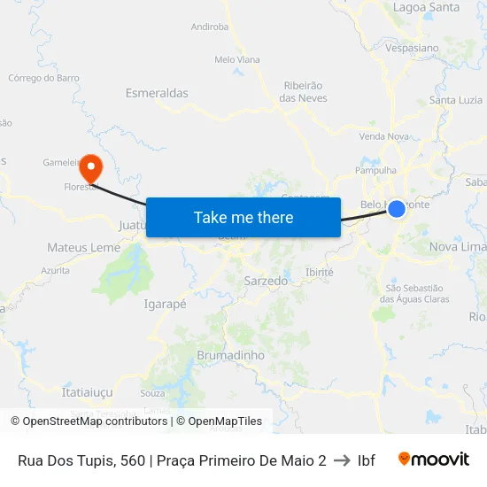 Rua Dos Tupis, 560 | Praça Primeiro De Maio 2 to Ibf map