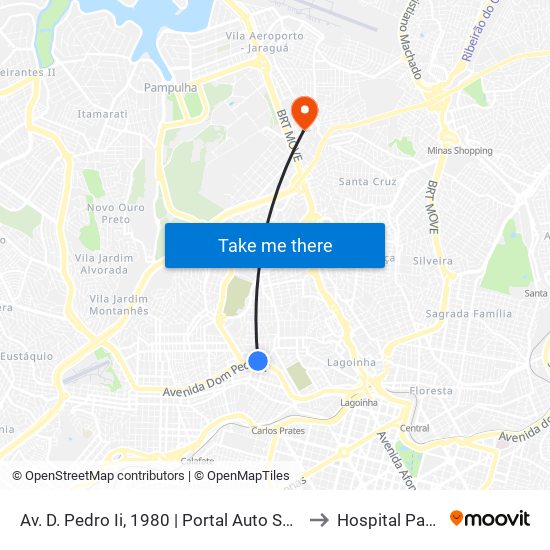 Av. D. Pedro Ii, 1980 | Portal Auto Shopping Com Drogaria Araújo to Hospital Paulo De Tarso map