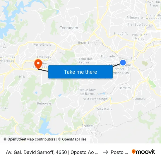 Av. Gal. David Sarnoff, 4650 | Oposto Ao Telhanorte (Ponto Provisório) to Posto Medico map