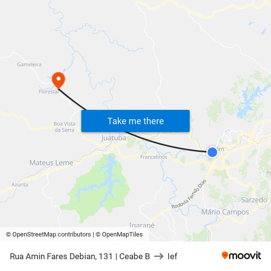 Rua Amin Fares Debian, 131 | Ceabe B to Ief map