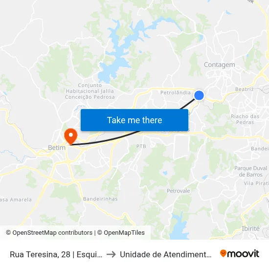 Rua Teresina, 28 | Esquina Com Avenida Nova York to Unidade de Atendimento Imediato Sete de Setembro map