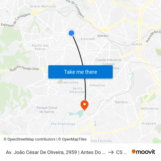 Av. João César De Oliveira, 2959 | Antes Do Antigo Iria Diniz to CS Tirol map