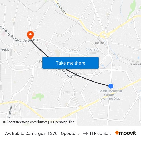 Av. Babita Camargos, 1370 | Oposto A Itambé to ITR contagem map