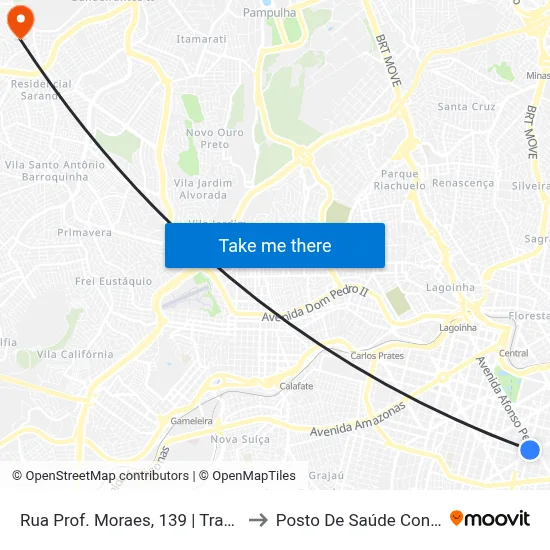 Rua Prof. Moraes, 139 | Transfácil to Posto De Saúde Confisco map